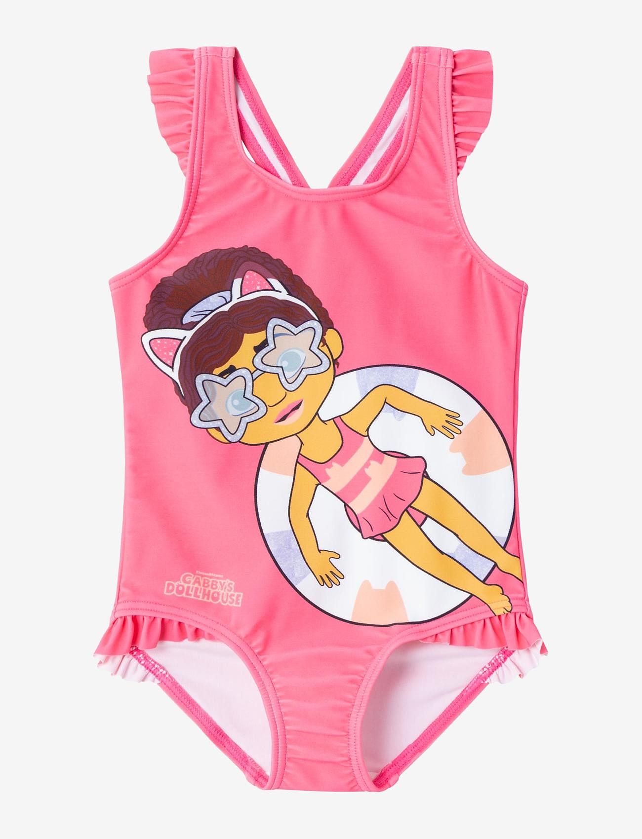 name it - NMFMEDINA GABBY SWIMSUIT BFU - gode sommertilbud - camellia rose - 1
