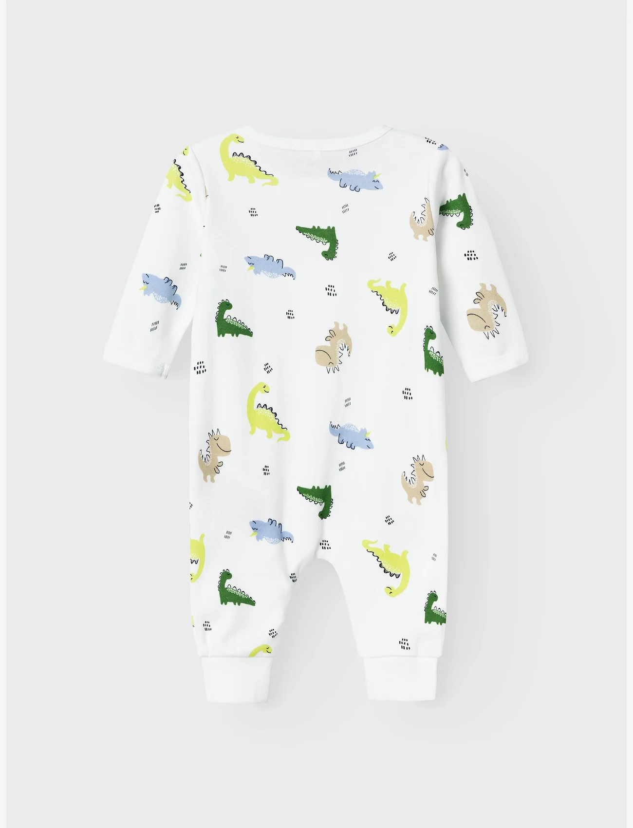 name it - NBMNIGHTSUIT ZIP WILD LIME DINO NOOS - bright white - 1