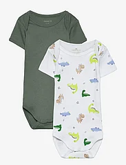 name it - NBMBODY 2P SS WILD LIME DINO NOOS - short-sleeved - laurel wreath - 0