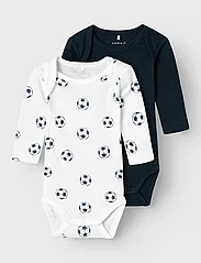 name it - NBMBODY 2P LS FOOTBALL NOOS - langärmelig - bright white - 2