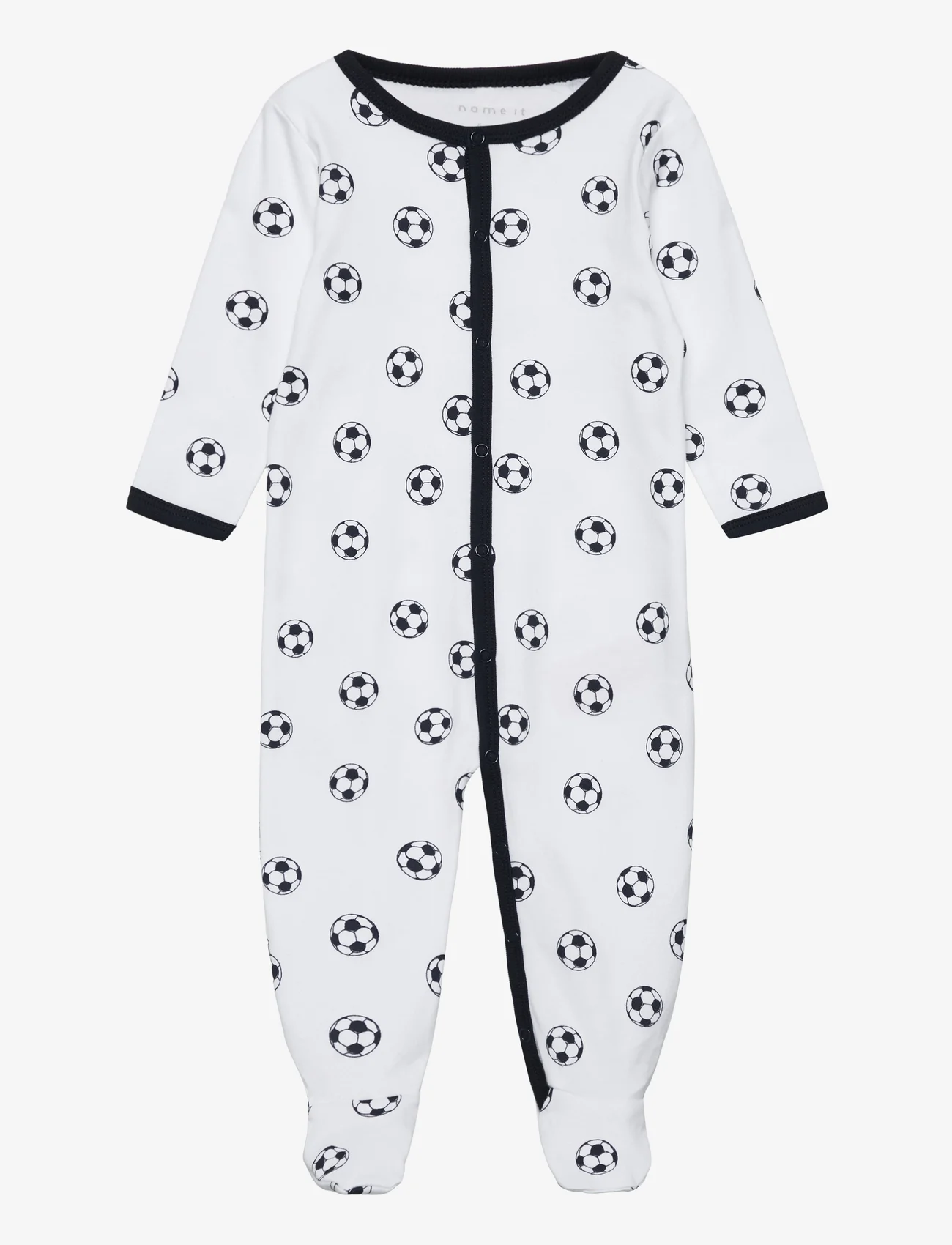 name it - NBMNIGHTSUIT W/F FOOTBALL NOOS - pyjamas - bright white - 0