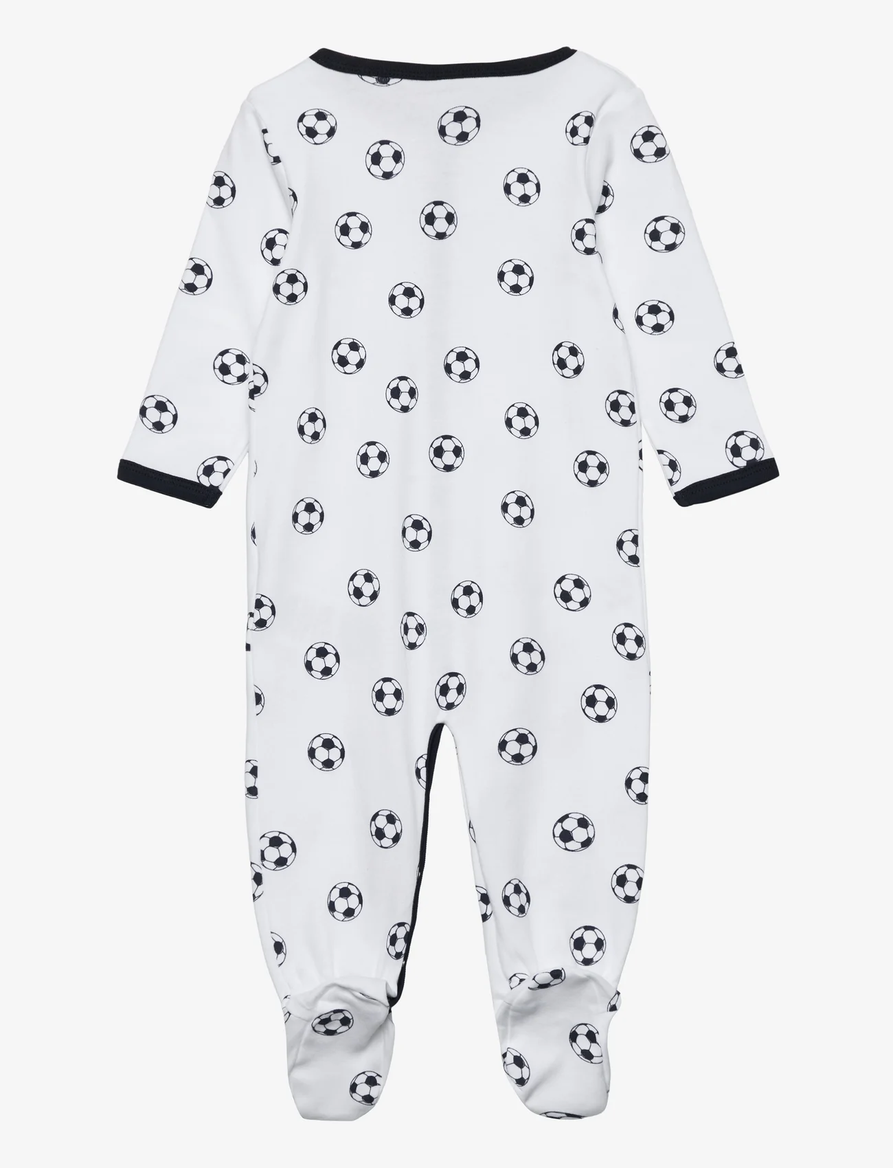 name it - NBMNIGHTSUIT W/F FOOTBALL NOOS - schlafoveralls - bright white - 1