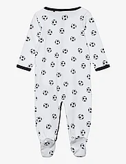 name it - NBMNIGHTSUIT W/F FOOTBALL NOOS - sleeping overalls - bright white - 2