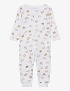 NBFNIGHTSUIT ZIP ORCHID PINK TEDDY NOOS - BRIGHT WHITE