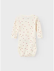 name it - NBFBODY 2P LS BUTTERCREAM HEARTS NOOS - long-sleeved bodies - buttercream - 1