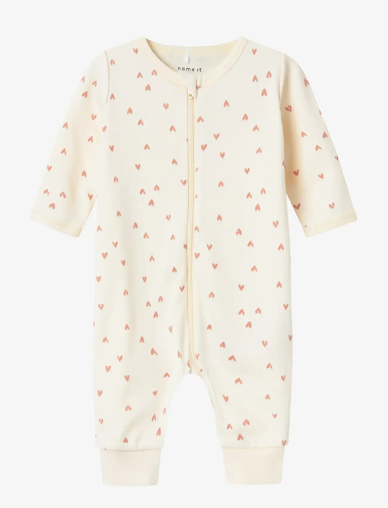 name it NBFNIGHTSUIT ZIP BUTTERCREAM HEARTS NOOS - Nightwear - BUTTERCREAM / cream