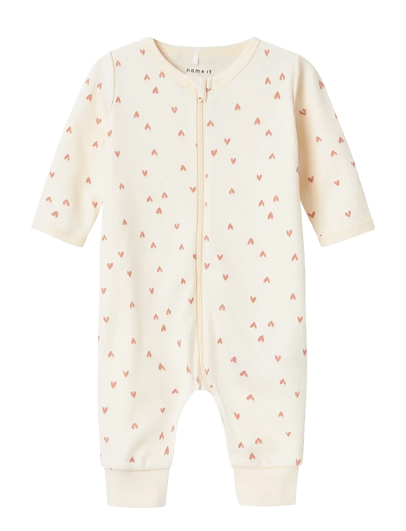 name it - NBFNIGHTSUIT ZIP BUTTERCREAM HEARTS NOOS - sovoveraller - buttercream - 1