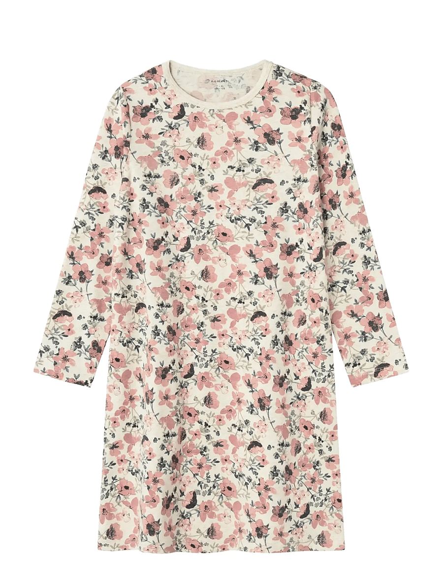 name it - NKFNIGHTGOWN LS NOSTALGIA FLOWER NOOS - chemises de nuit - peyote melange - 1
