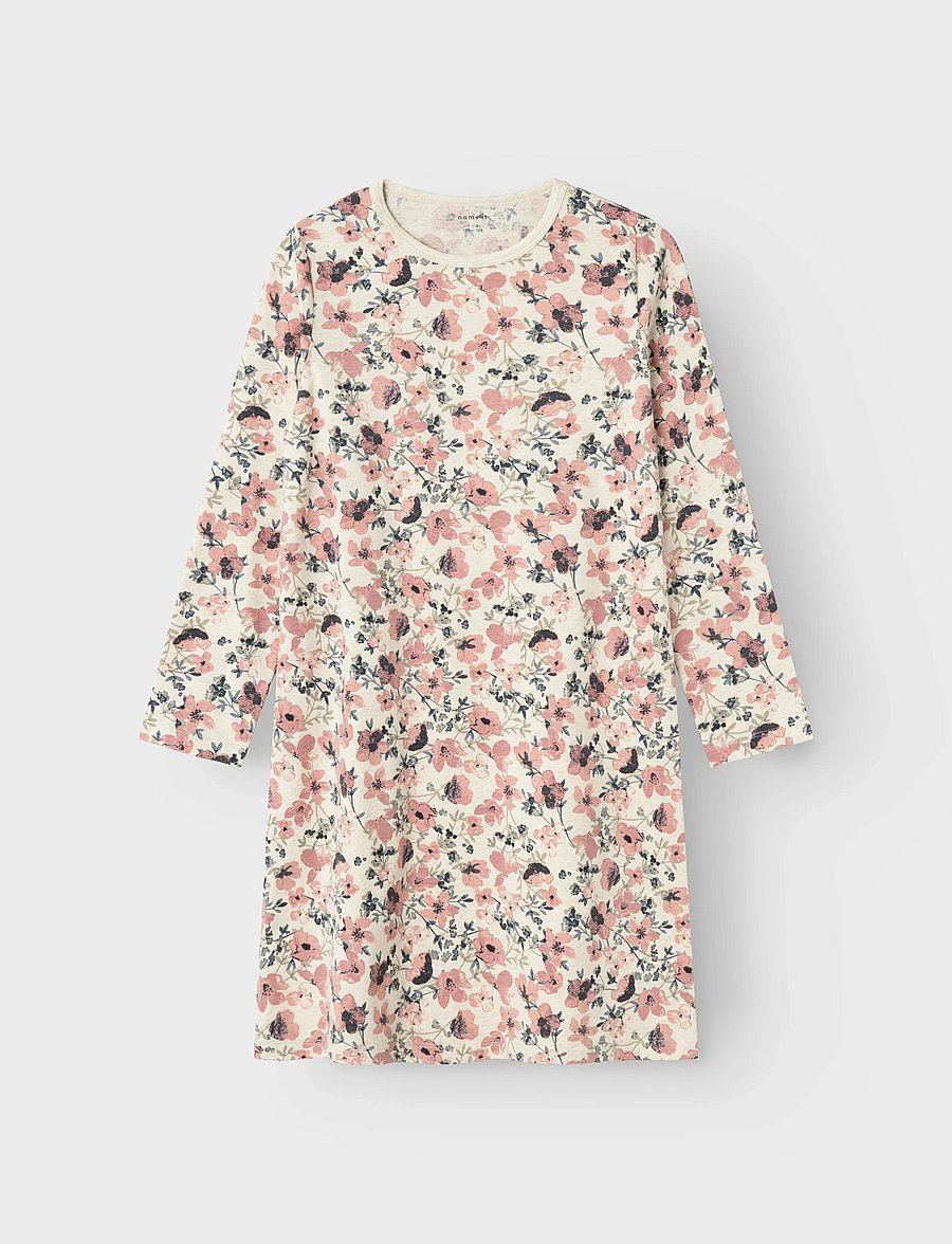 name it - NKFNIGHTGOWN LS NOSTALGIA FLOWER NOOS - chemises de nuit - peyote melange - 4
