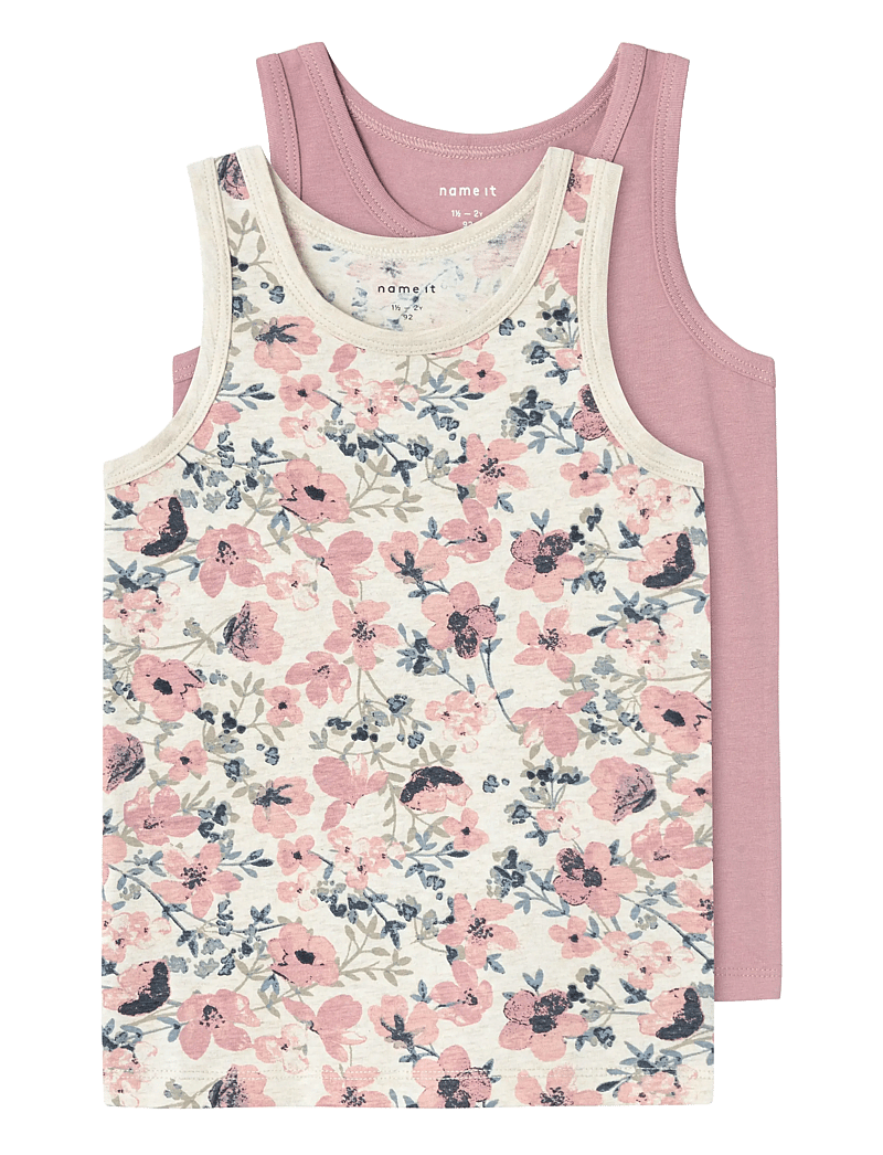 name it - NMFTANK TOP 2P NOSTALGIA FLOWER NOOS - linnen - nostalgia rose - 0