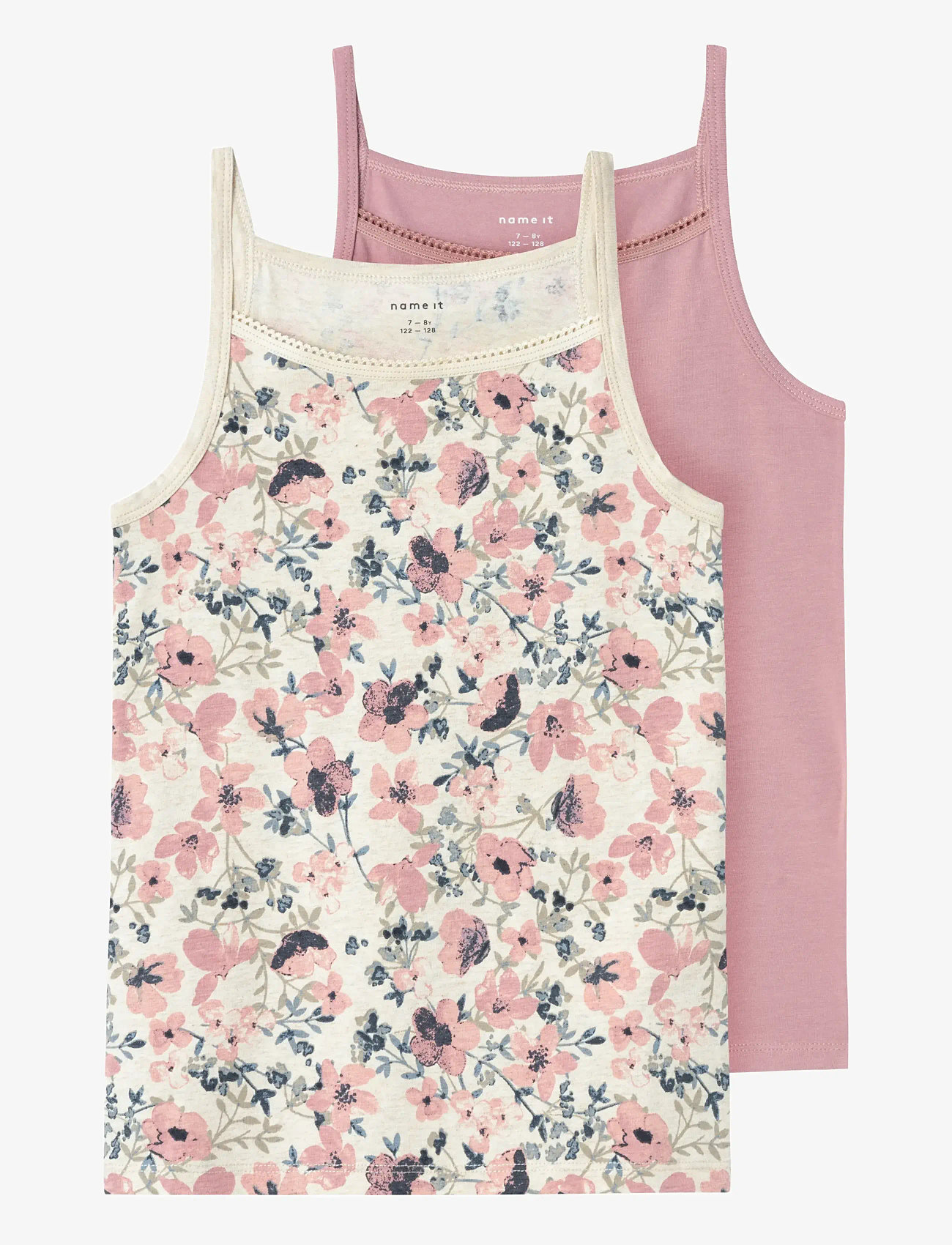 name it - NKFSTRAP TOP 2P NOSTALGIA FLOWER NOOS - alussärgid - nostalgia rose - 0