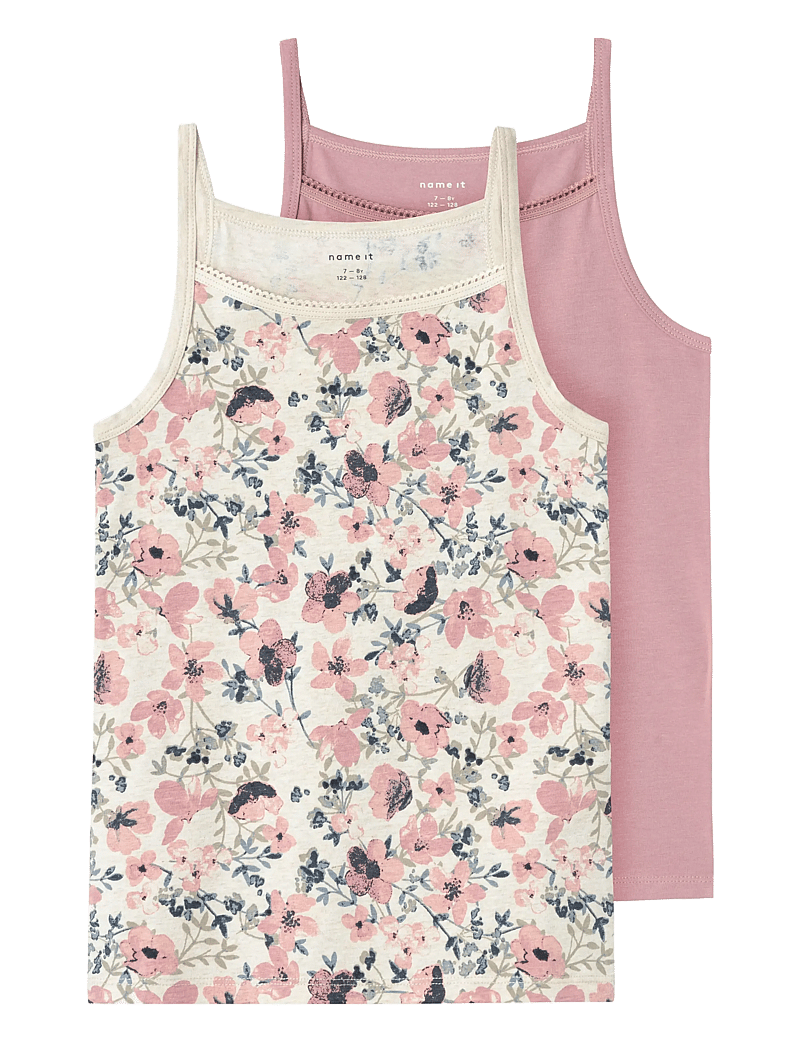 name it - NKFSTRAP TOP 2P NOSTALGIA FLOWER NOOS - alussärgid - nostalgia rose - 0