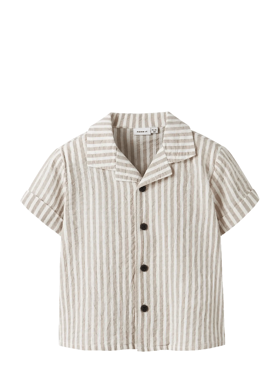 name it - NMMFEDENIS SS SHIRT - kurzärmlige hemden - chateau gray - 0