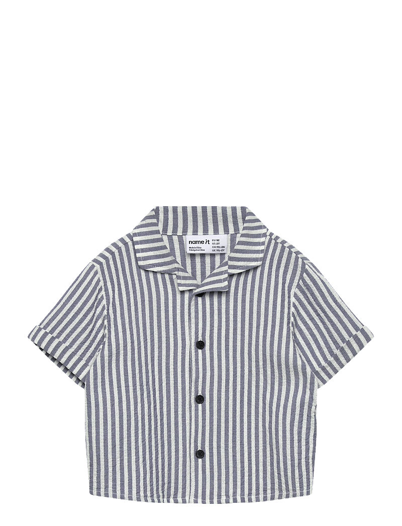 name it - NMMFEDENIS SS SHIRT - kurzärmlige hemden - vintage indigo - 0