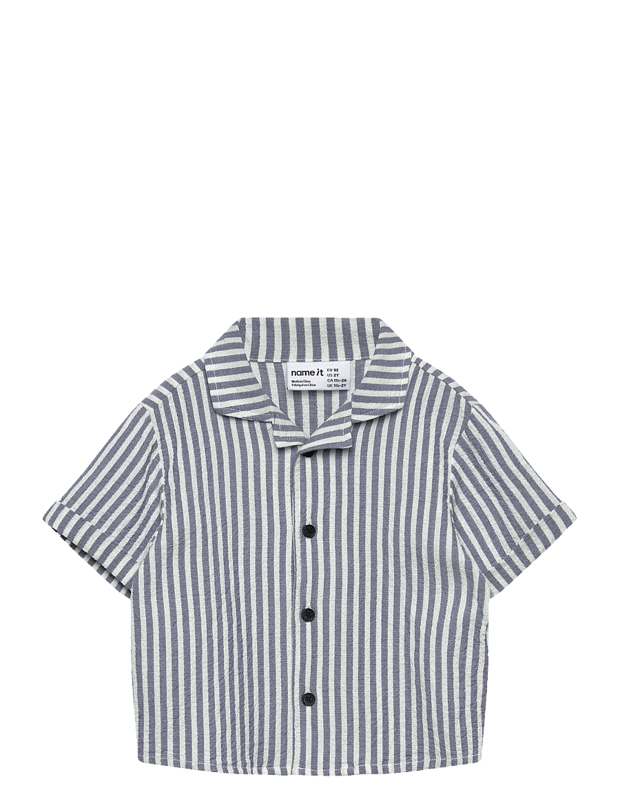 name it - NMMFEDENIS SS SHIRT - kurzärmlige hemden - vintage indigo - 0