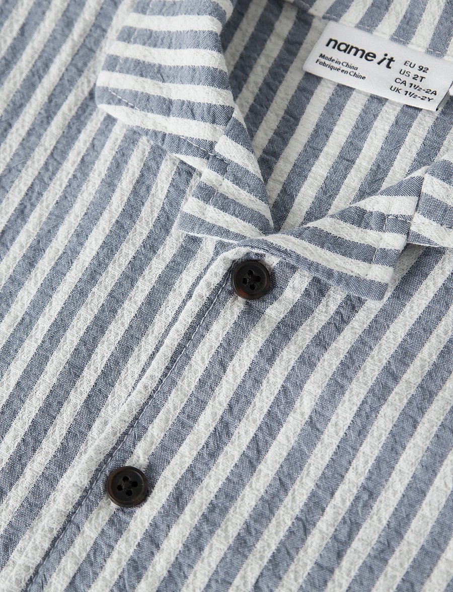 name it - NMMFEDENIS SS SHIRT - kurzärmlige hemden - vintage indigo - 3