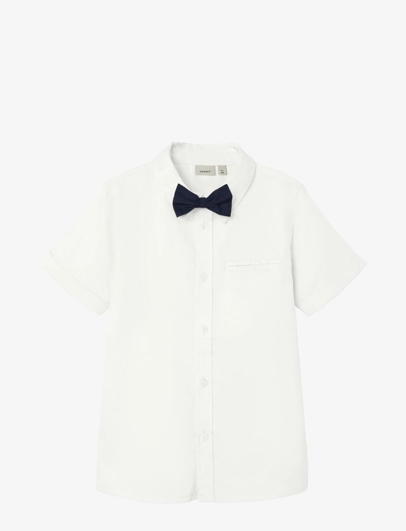 name it - NKMDEMOLLE SS SHIRT - kortärmade skjortor - bright white - 0