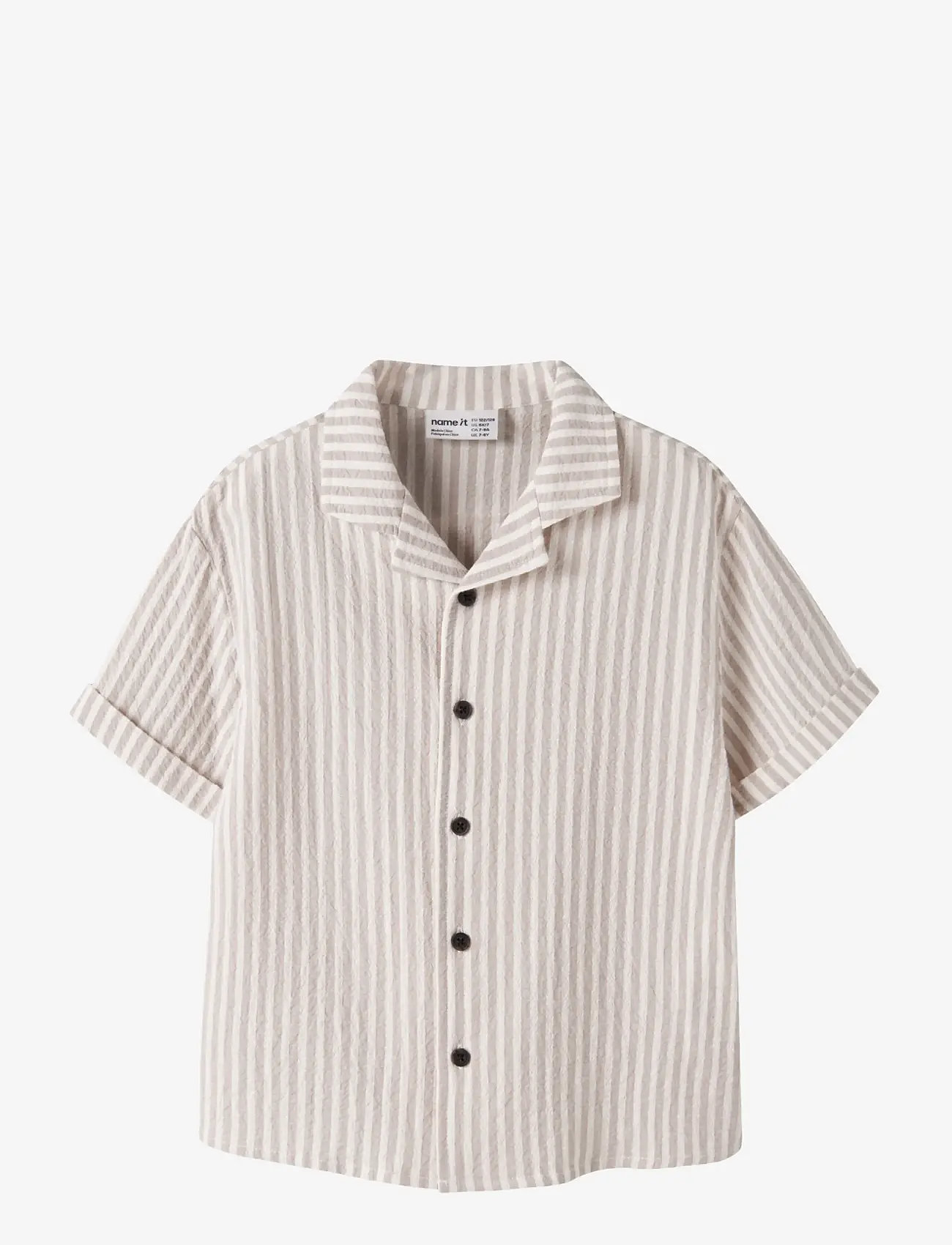 name it - NKMFEDENIS SS NREG SHIRT - kortærmede skjorter - chateau gray - 0
