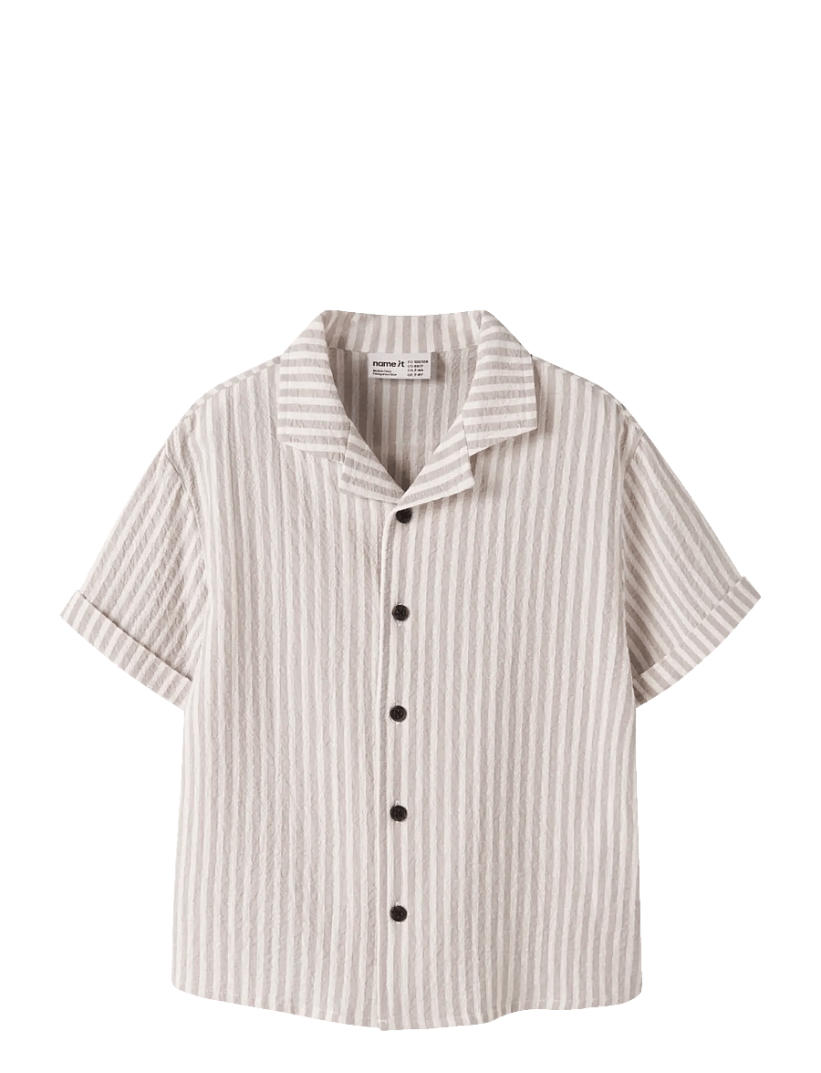 name it - NKMFEDENIS SS NREG SHIRT - kortærmede skjorter - chateau gray - 0