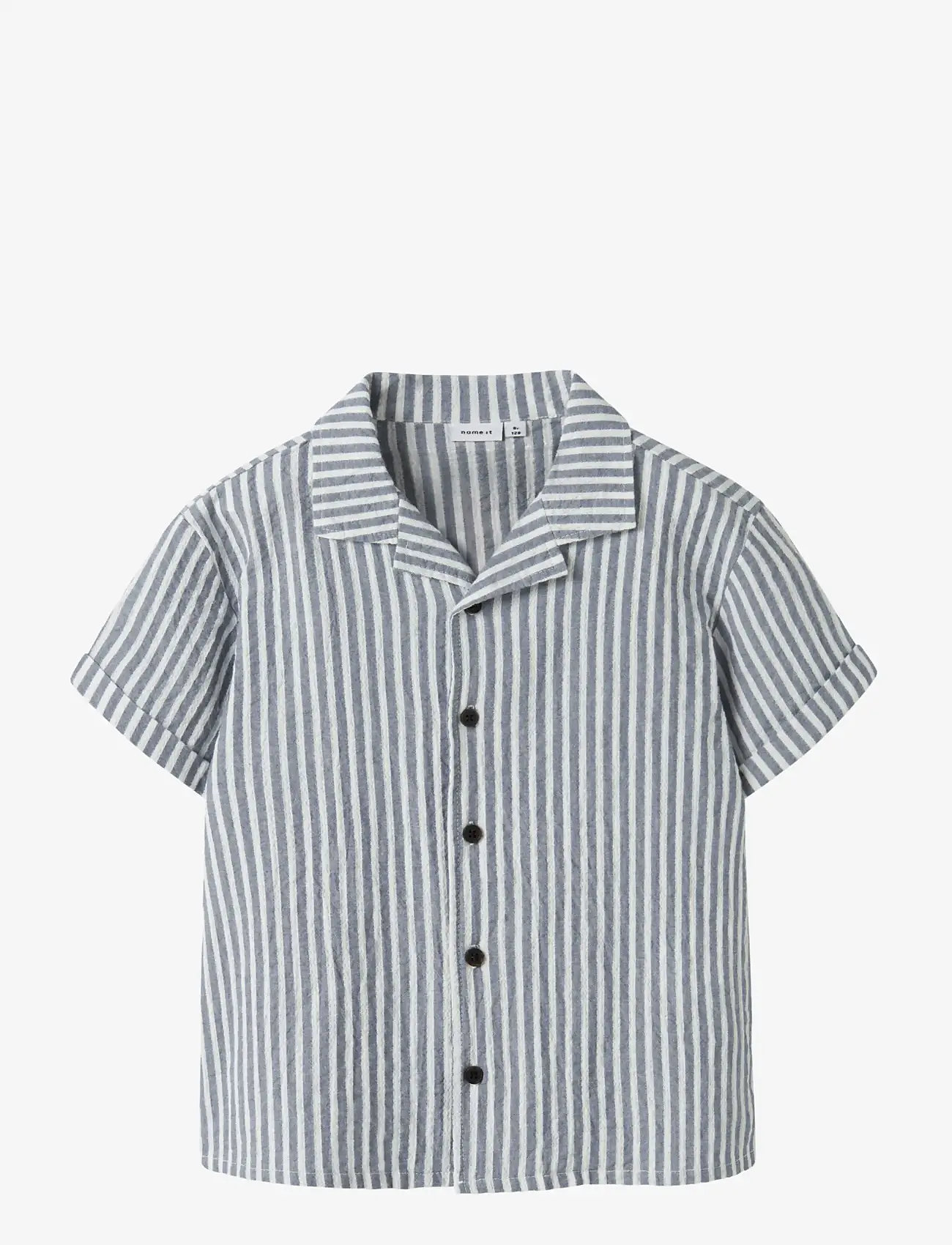 name it - NKMFEDENIS SS NREG SHIRT - lühikeste varrukatega särgid - vintage indigo - 0