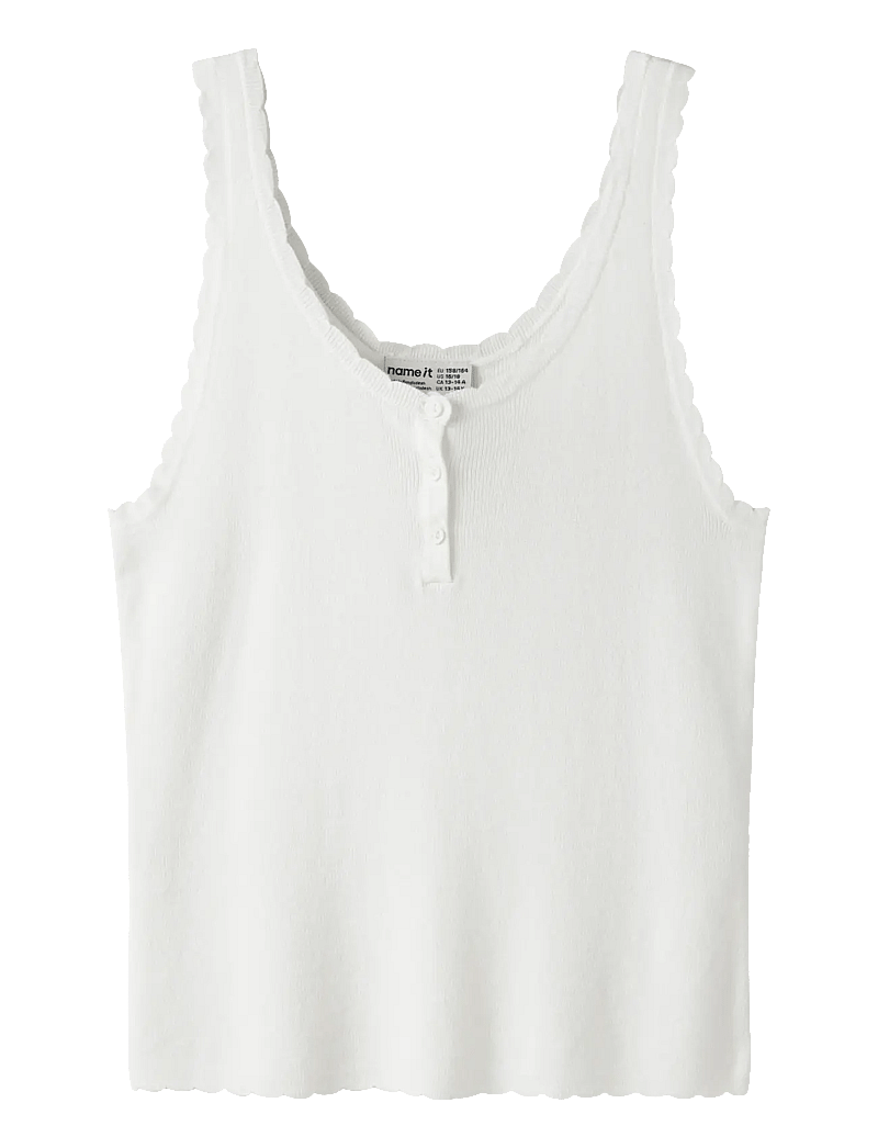 name it - NKFFILISA KNIT STRAP TOP - Ærmeløs undertrøje - cloud dancer - 0