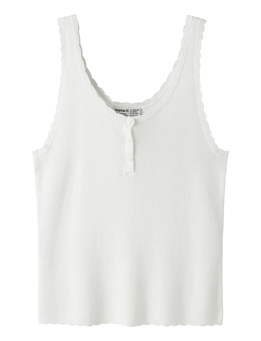 name it - NKFFILISA KNIT STRAP TOP - Õlapaeltega topid - cloud dancer - 0