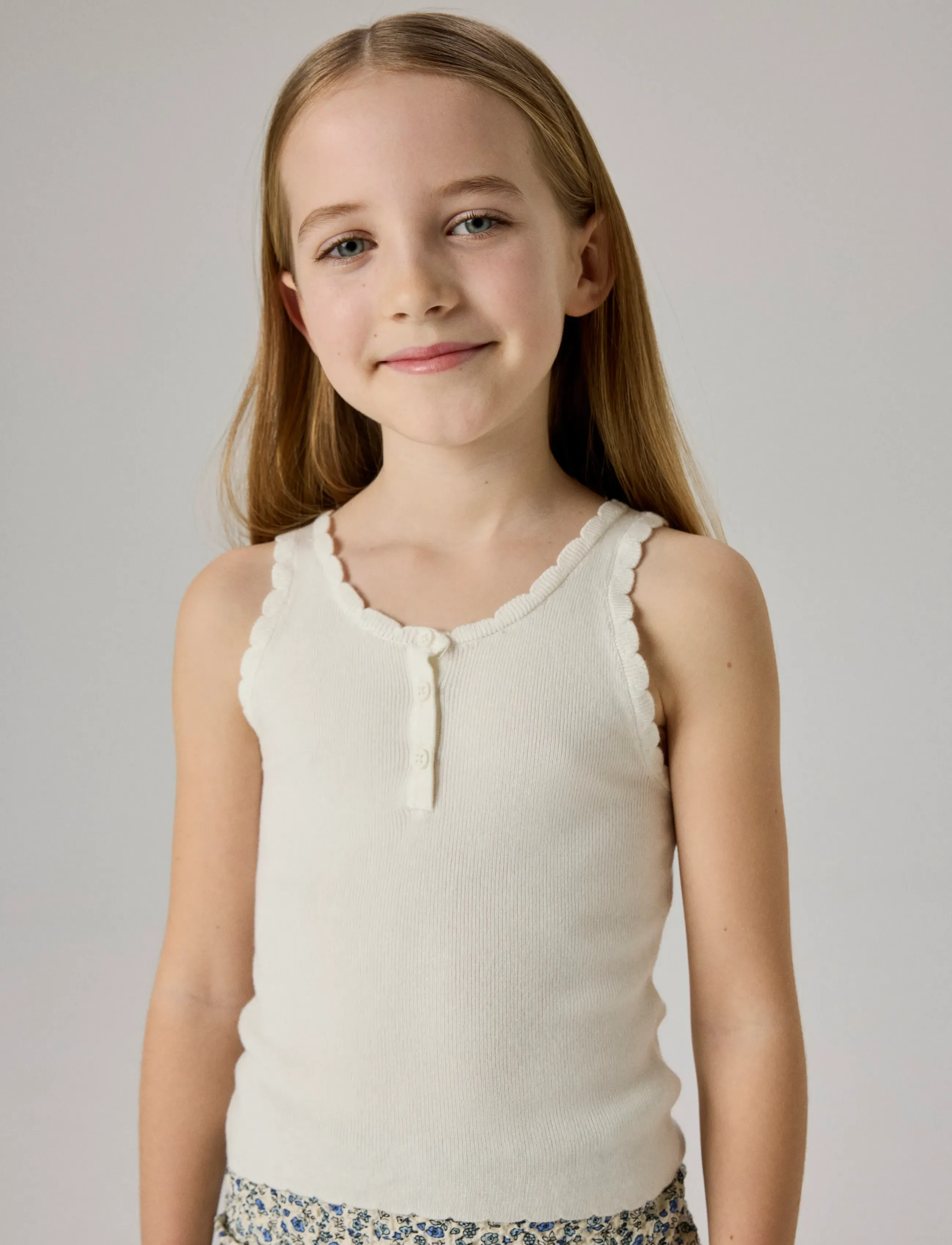 name it - NKFFILISA KNIT STRAP TOP - varrukateta - cloud dancer - 3