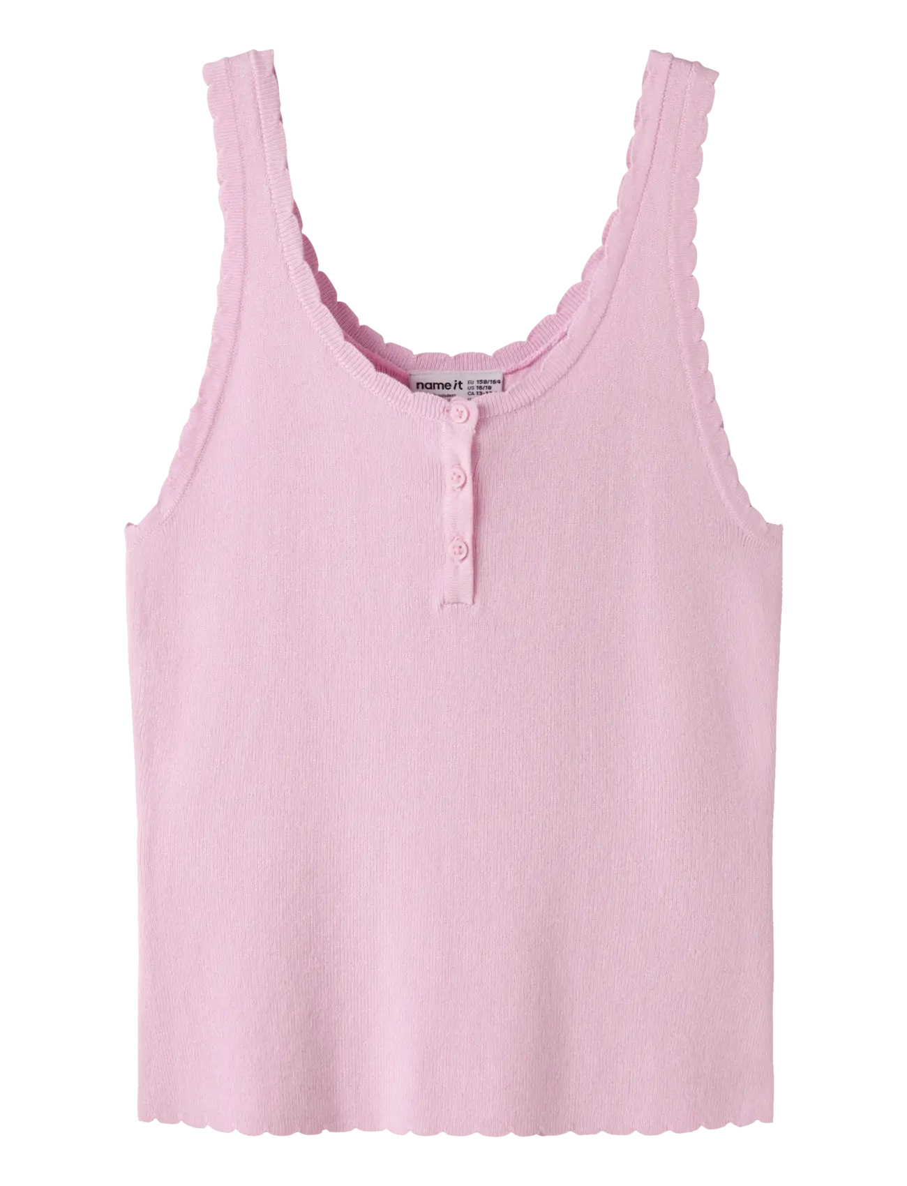 name it Nkffilisa Knit Strap Top, Børn, Bølget Strik Stroptop, Pink, Str: 122-128