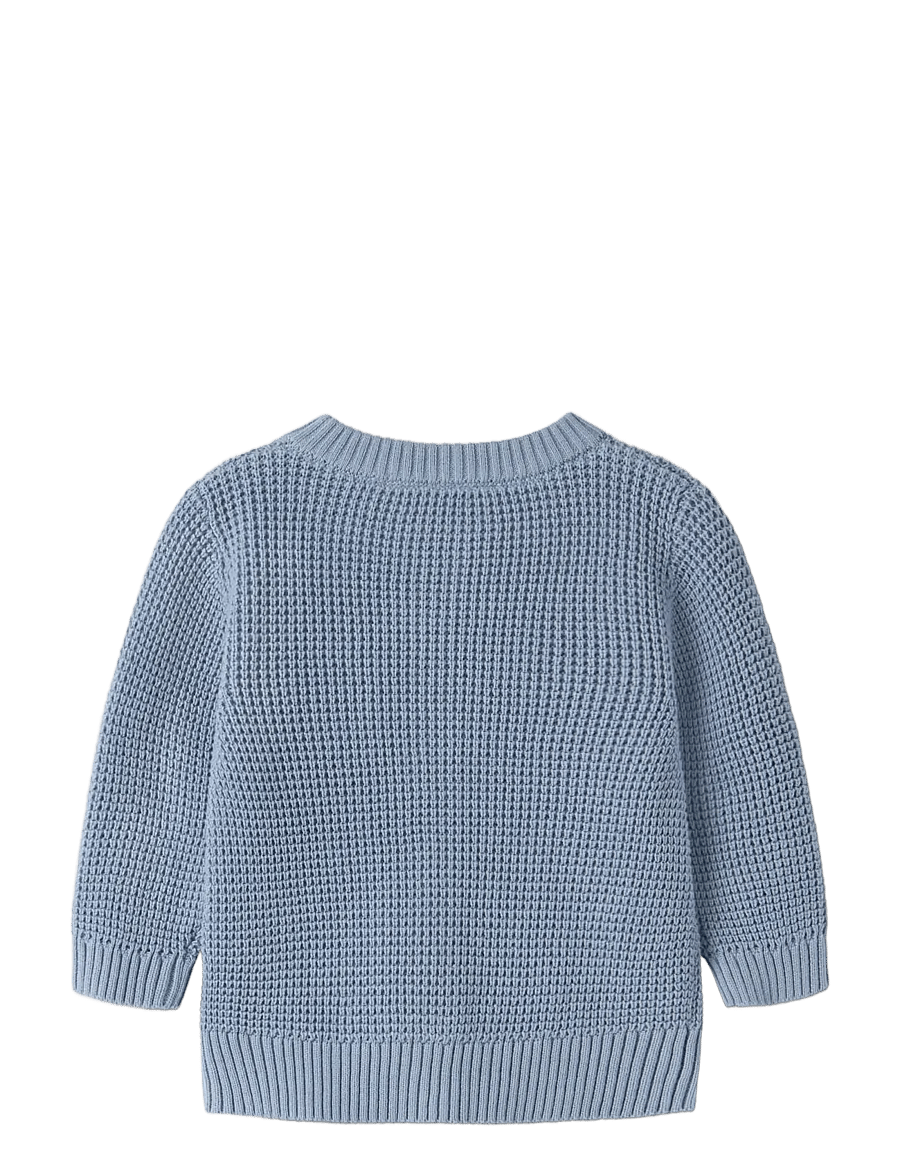 name it - NBNBUBBA LS KNIT CARD NOOS - koftor - ashley blue - 1