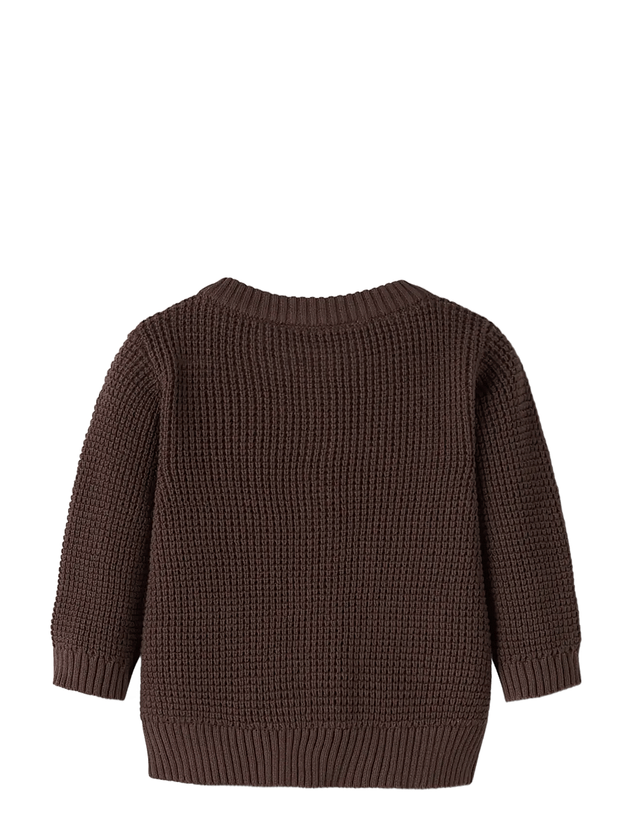 name it - NBNBUBBA LS KNIT CARD NOOS - koftor - french roast - 1