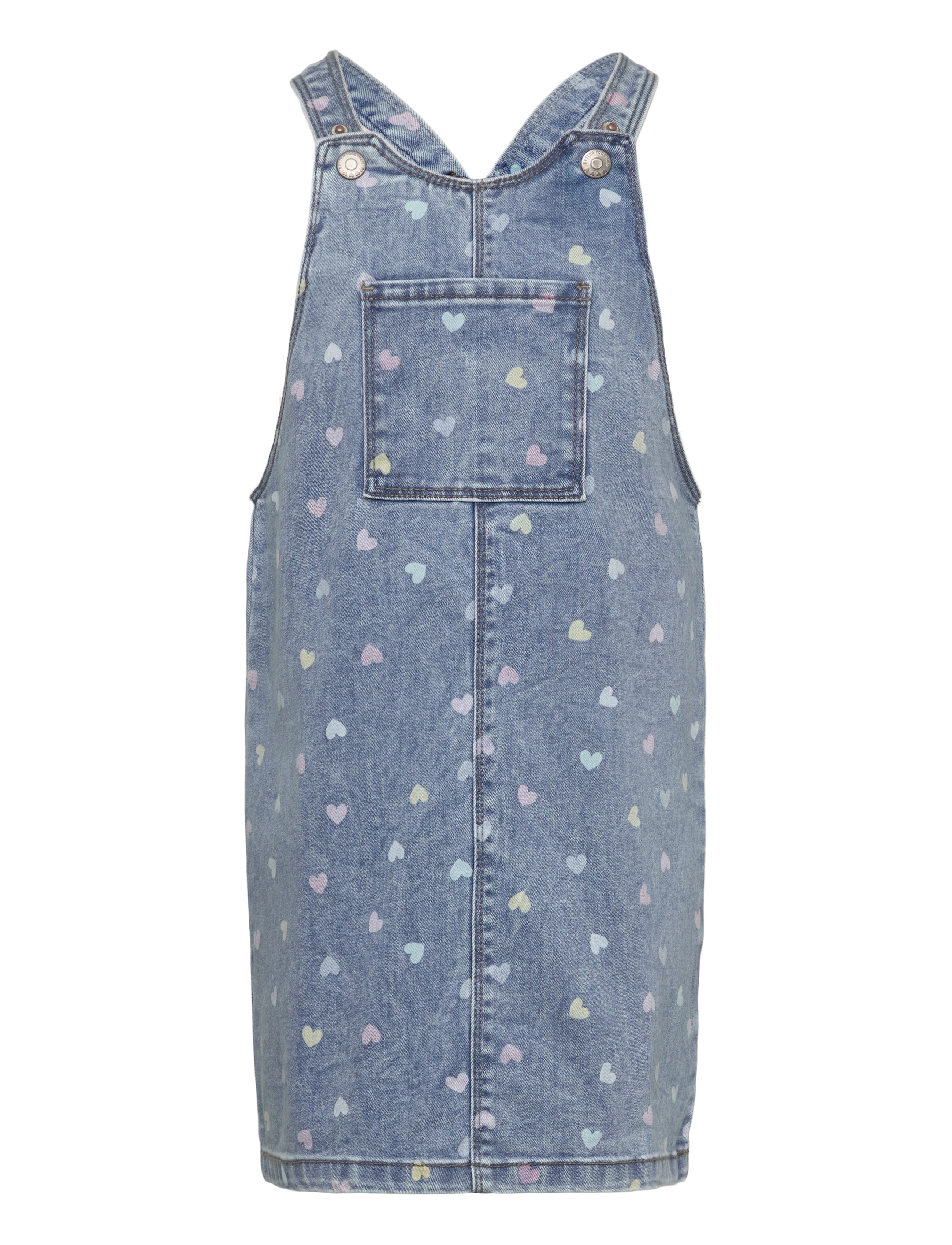 Medium Blue Denim Hearts Rosa Denim Kjole str. 92