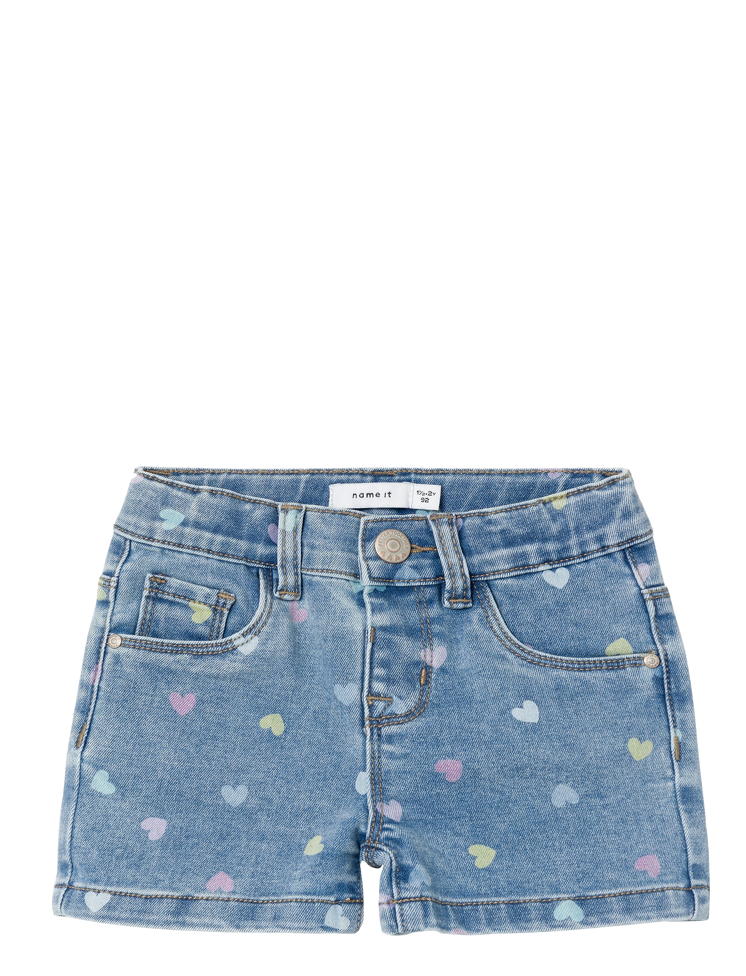 Medium Blue Denim Hearts Salli Slim Denim Shorts Noos str. 98