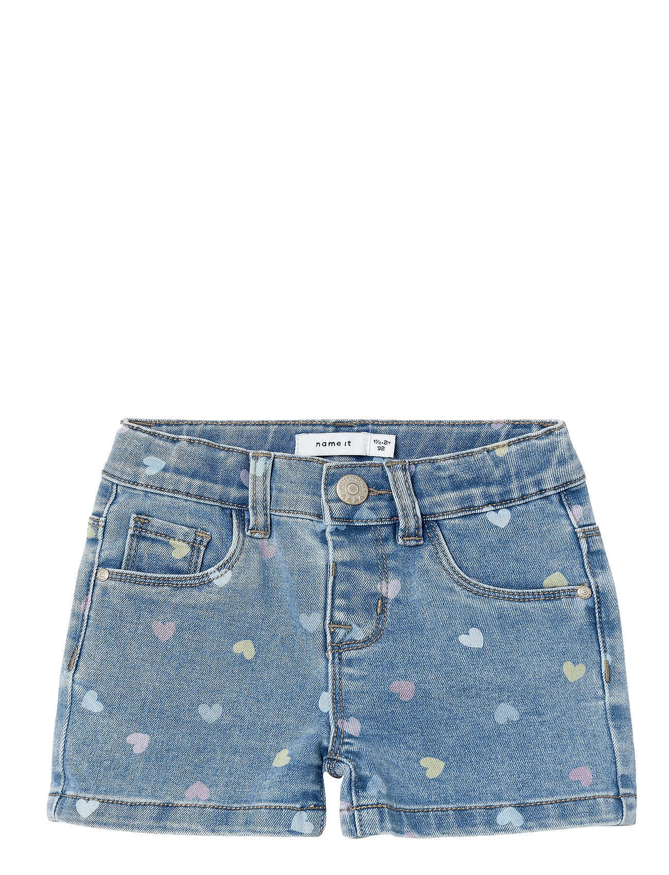 Medium Blue Denim Hearts Salli Slim Denim Shorts Noos str. 98