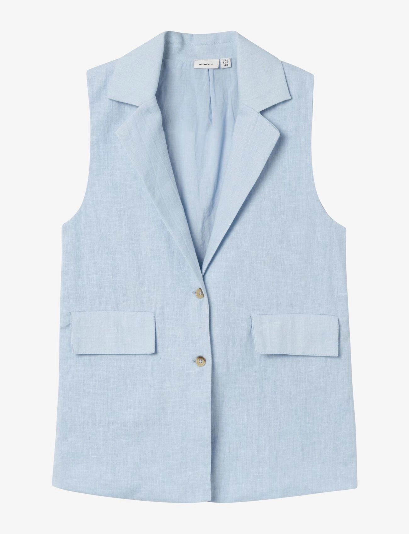NKFFALINNEN WAISTCOAT - CHAMBRAY BLUE