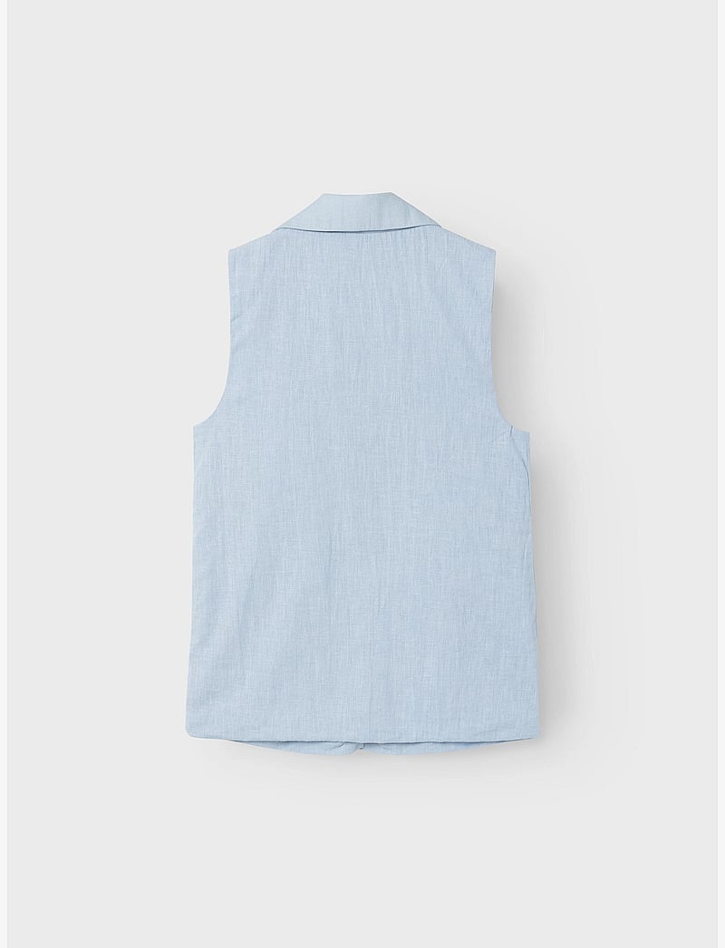 name it - NKFFALINNEN WAISTCOAT - västar - chambray blue - 2