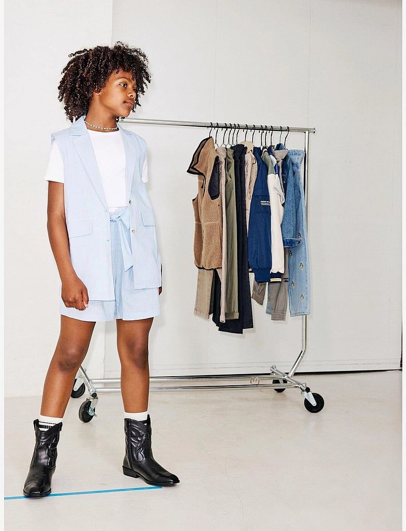 name it - NKFFALINNEN WAISTCOAT - västar - chambray blue - 4