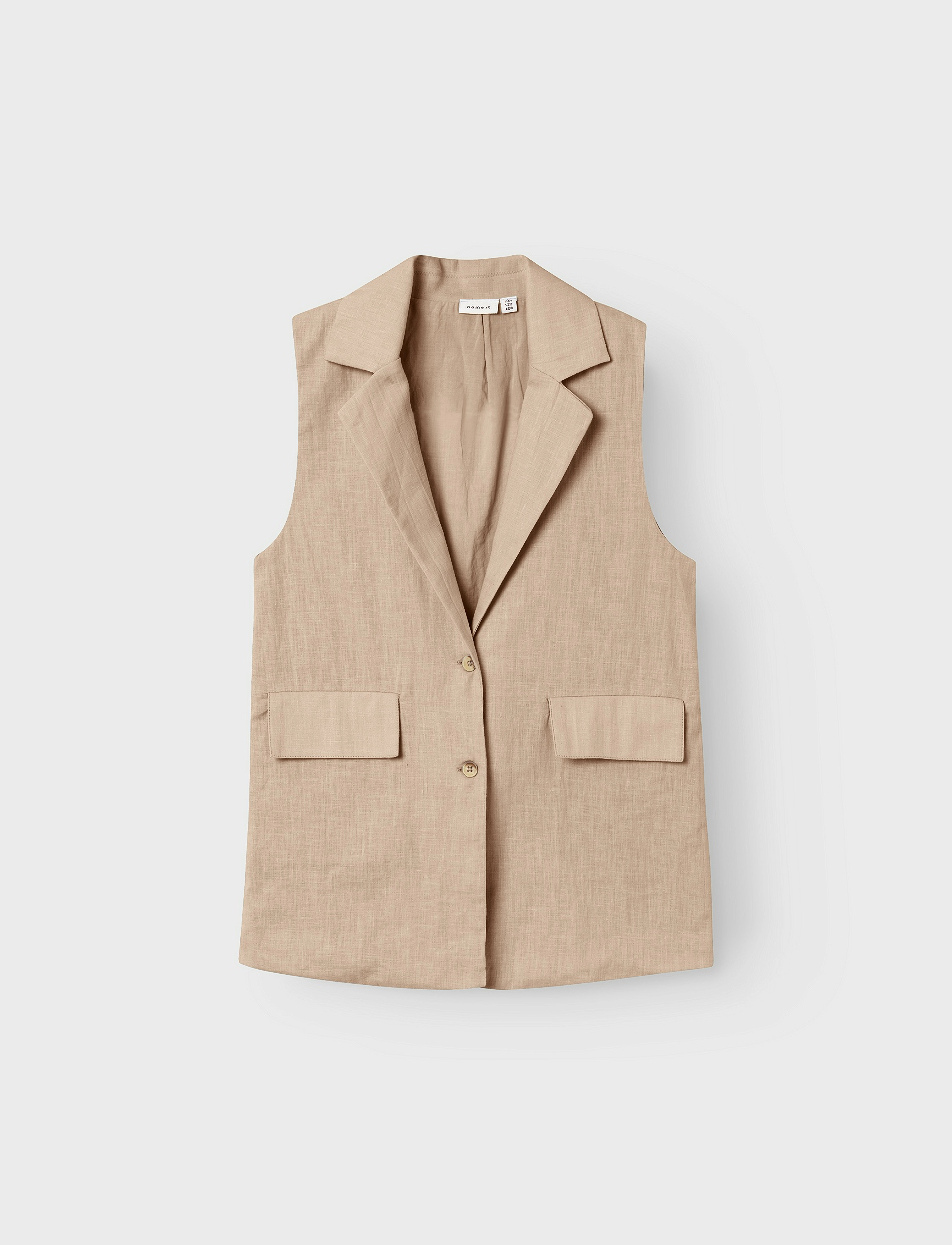 name it - NKFFALINNEN WAISTCOAT - vestes - humus - 0