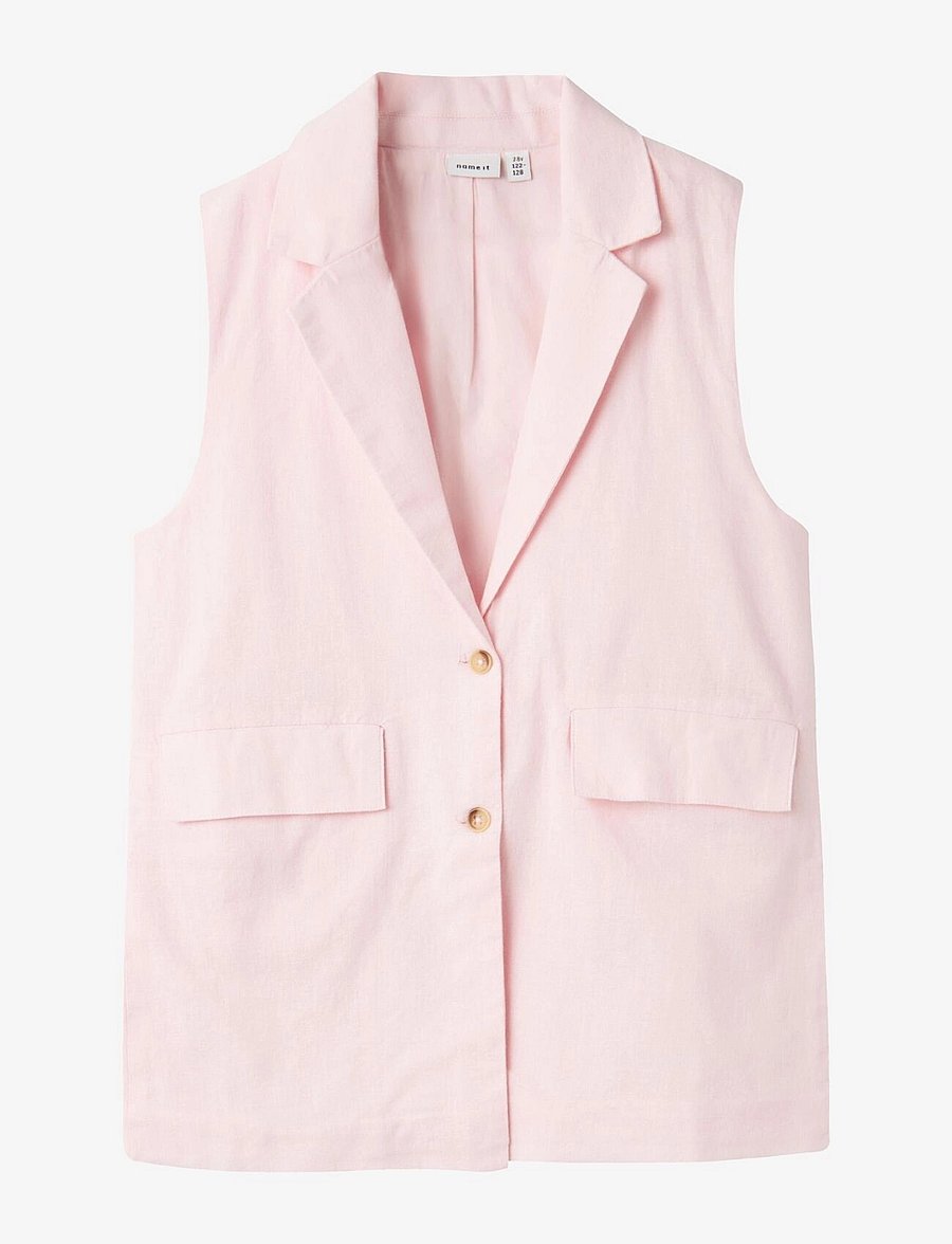 name it - NKFFALINNEN WAISTCOAT - veste - parfait pink - 1