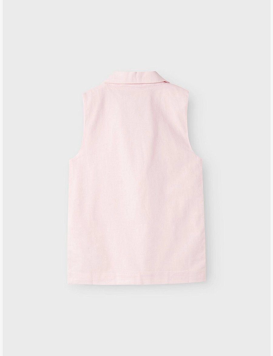 name it - NKFFALINNEN WAISTCOAT - veste - parfait pink - 2
