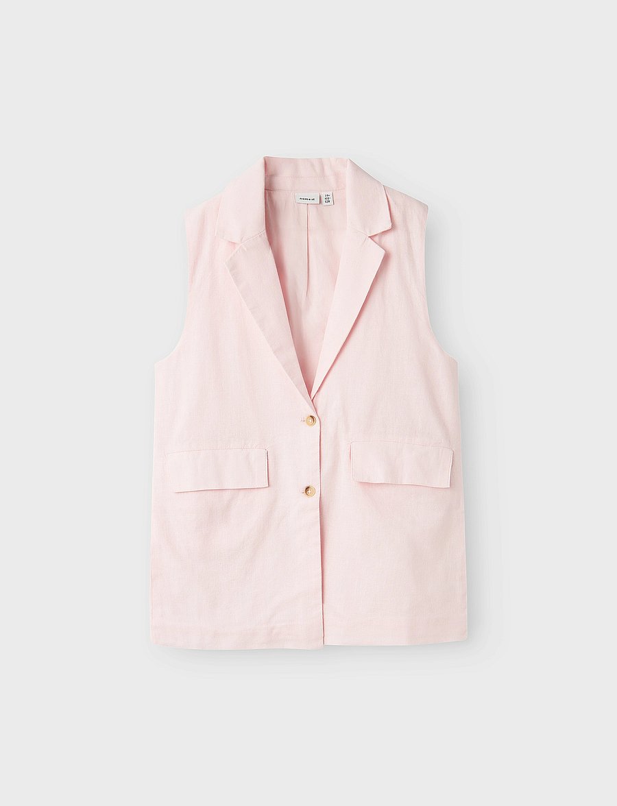 name it - NKFFALINNEN WAISTCOAT - veste - parfait pink - 0