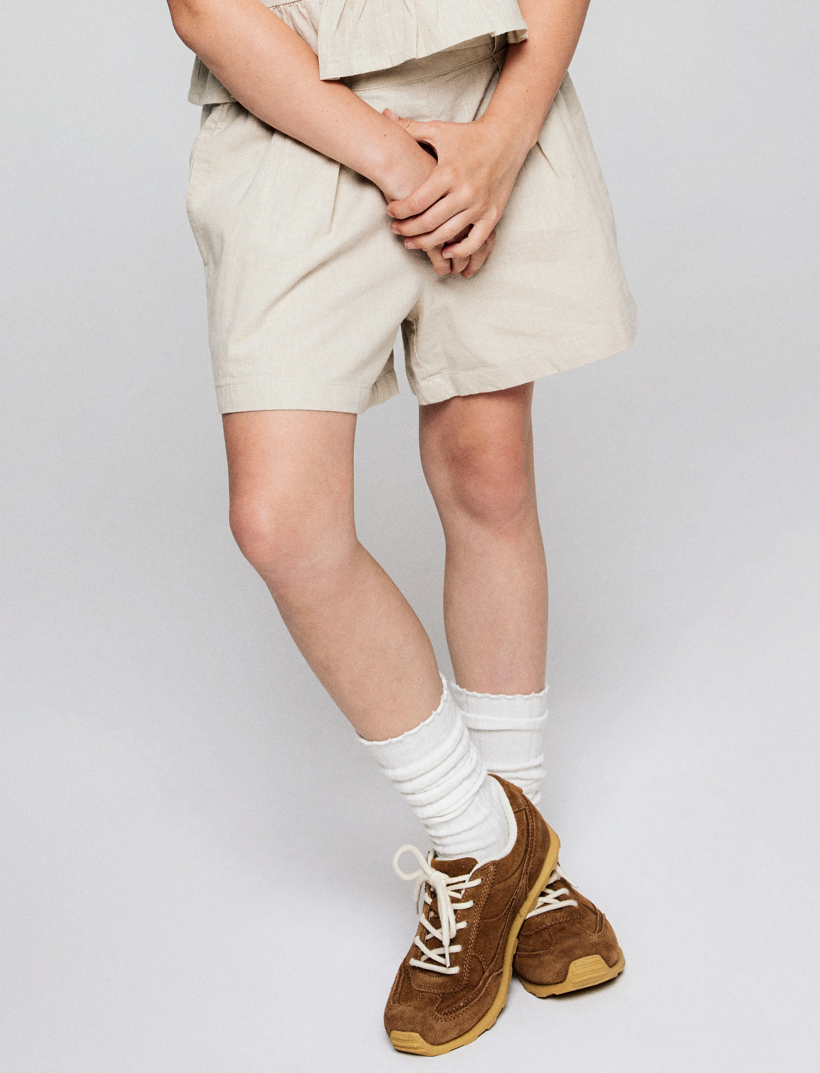 name it - NKFFALINNEN SHORTS - casual shorts - peyote - 2