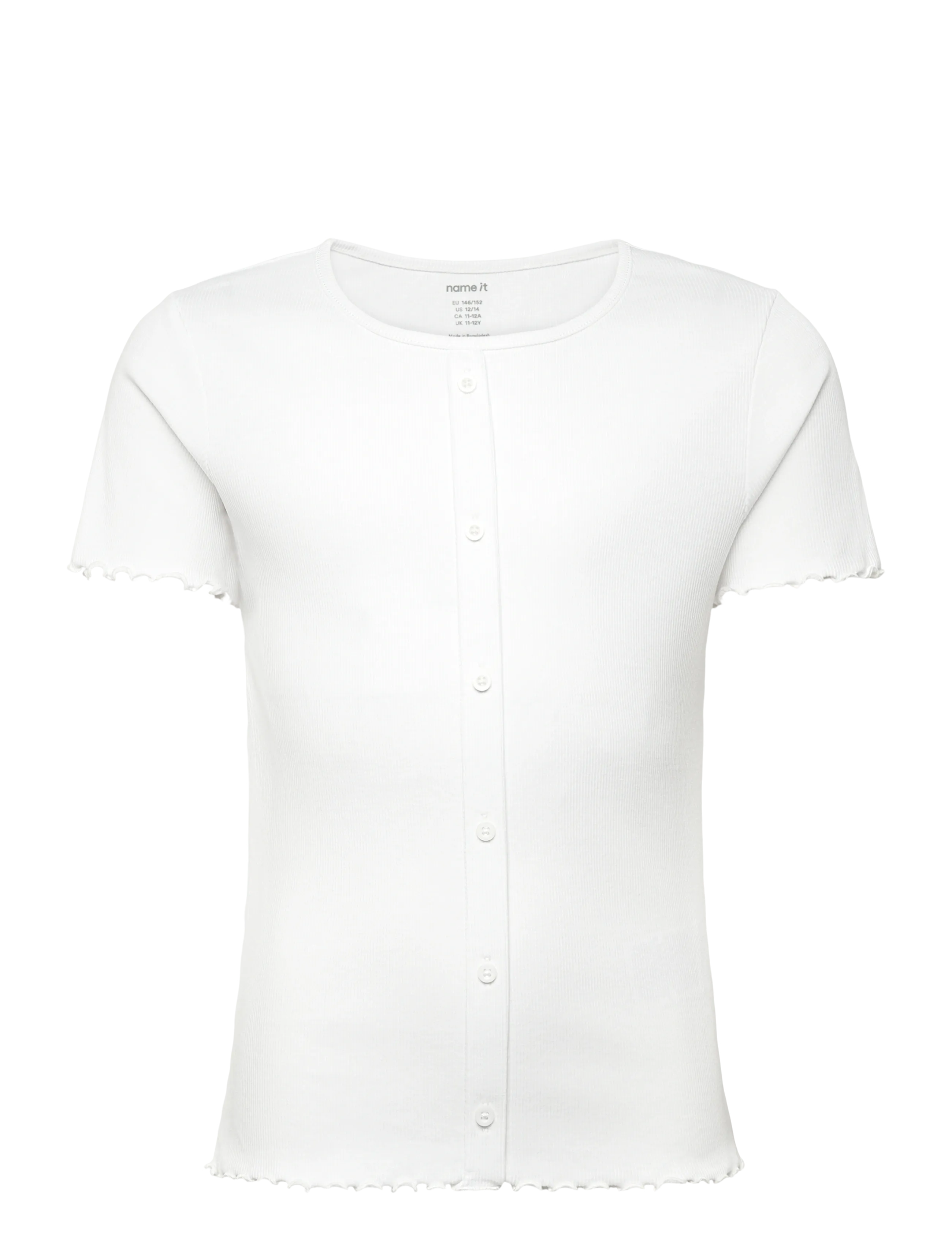 name it Nkfvemia Aop Ss Slim Top, 116, T-shirts, Weiß - Short-sleeved, Kinder