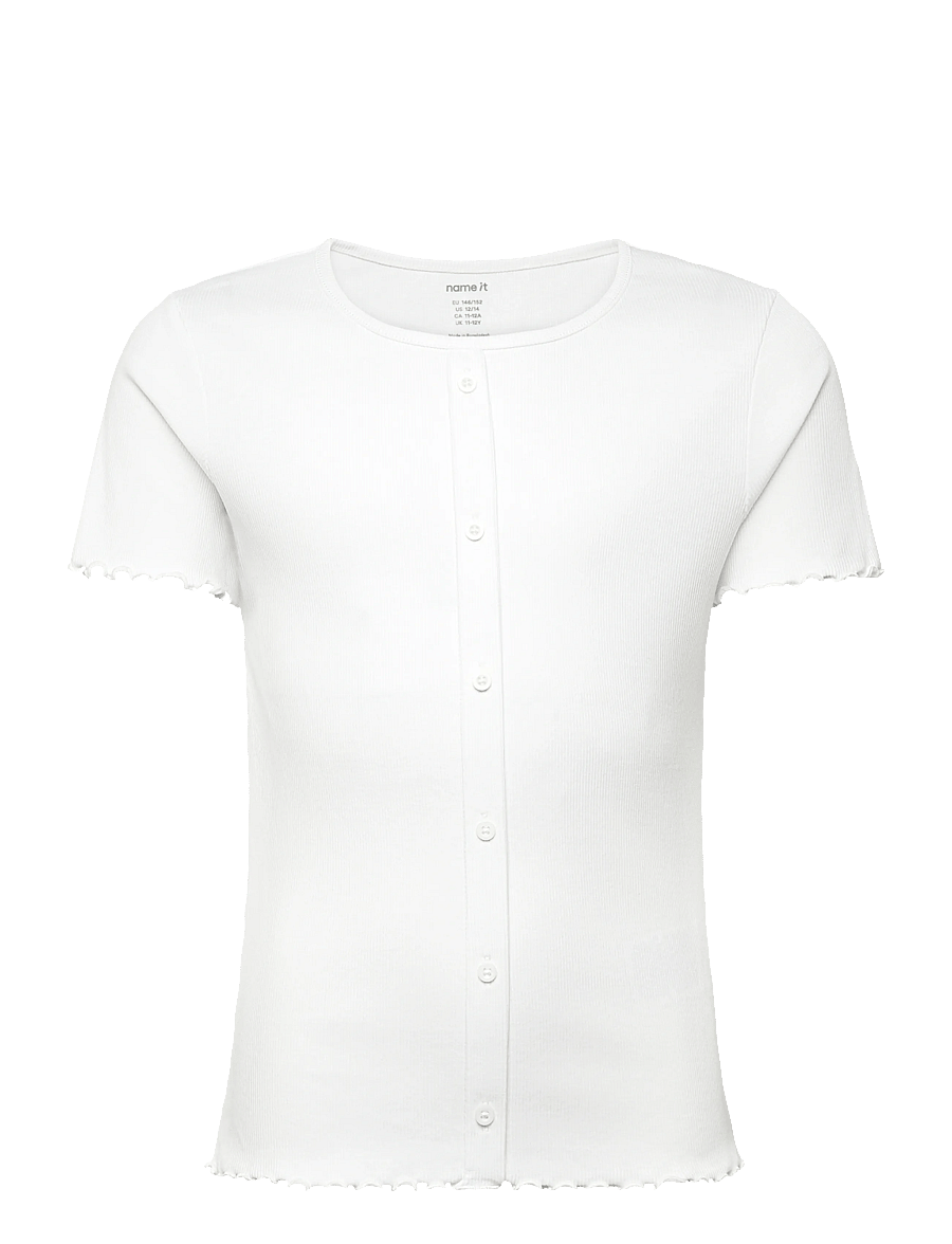 name it - NKFVEMIA AOP SS SLIM TOP - kortärmade t-shirts - bright white - 0