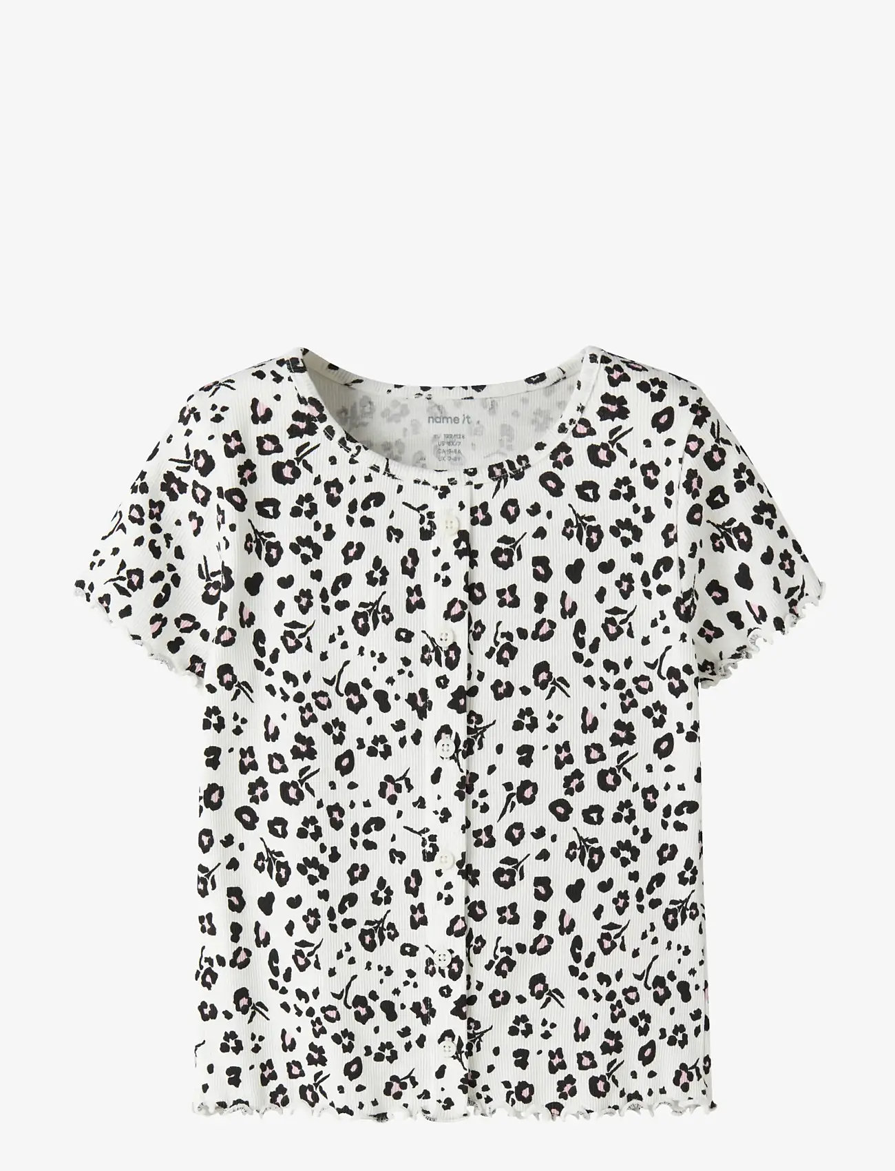 name it - NKFVEMIA AOP SS SLIM TOP - marškinėliai trumpomis rankovėmis - cloud dancer - 1