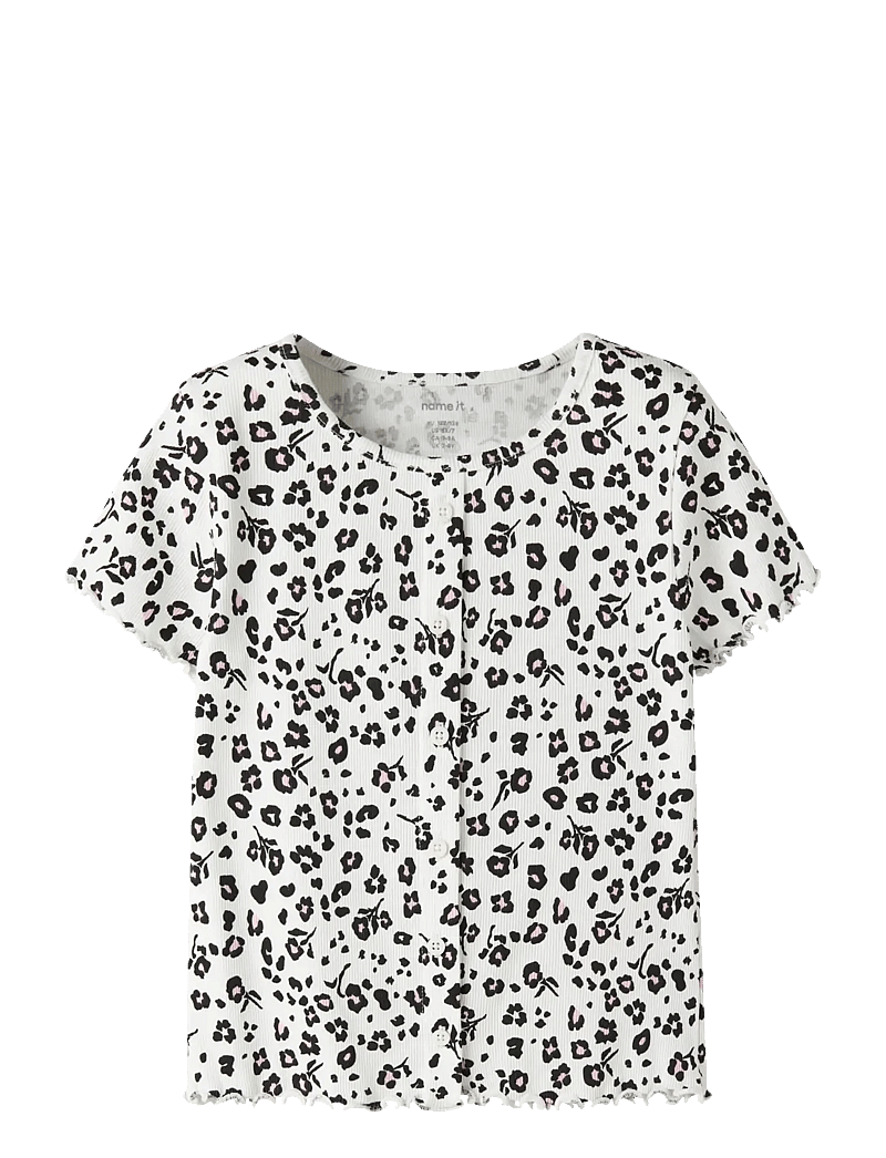 name it - NKFVEMIA AOP SS SLIM TOP - marškinėliai trumpomis rankovėmis - cloud dancer - 1