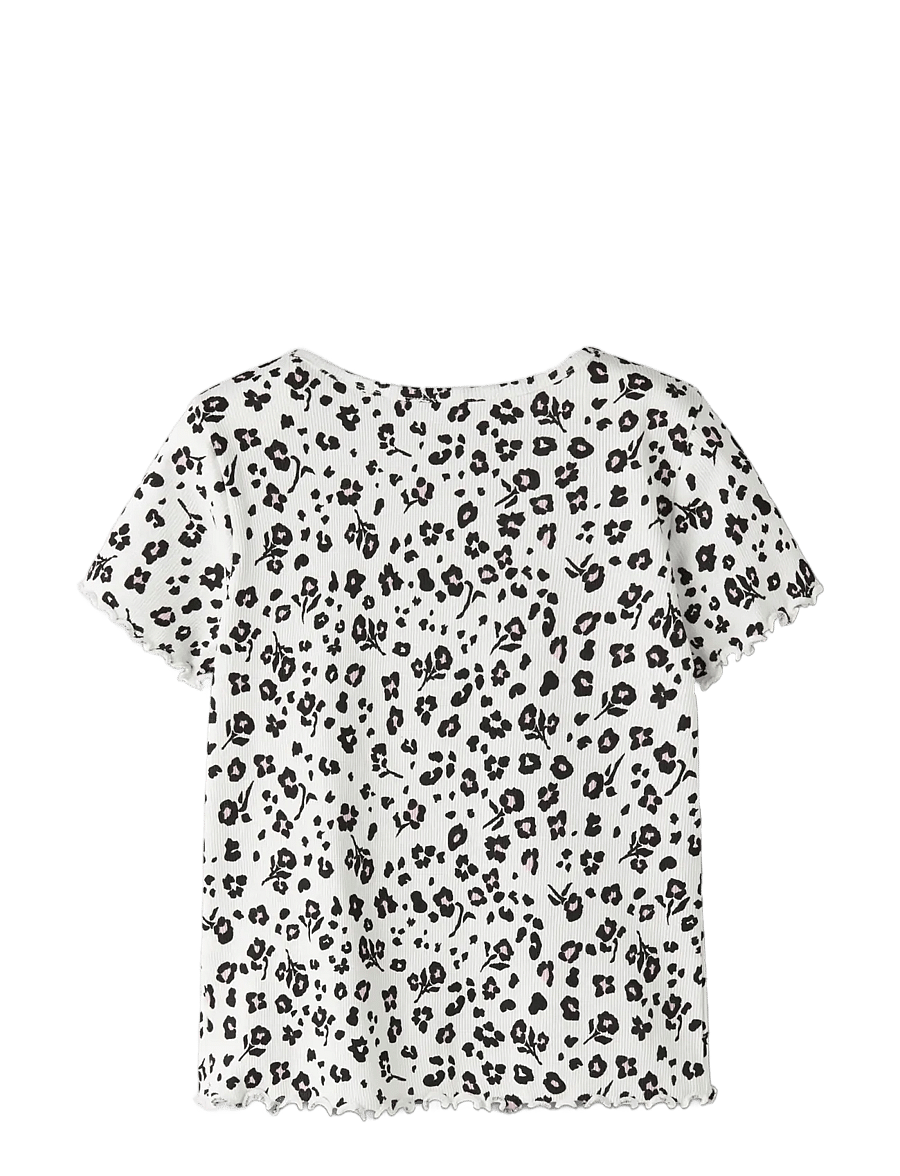 name it - NKFVEMIA AOP SS SLIM TOP - t-krekli ar īsām piedurknēm - cloud dancer - 2