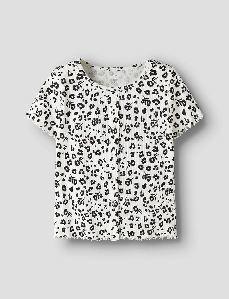 name it - NKFVEMIA AOP SS SLIM TOP - marškinėliai trumpomis rankovėmis - cloud dancer - 0