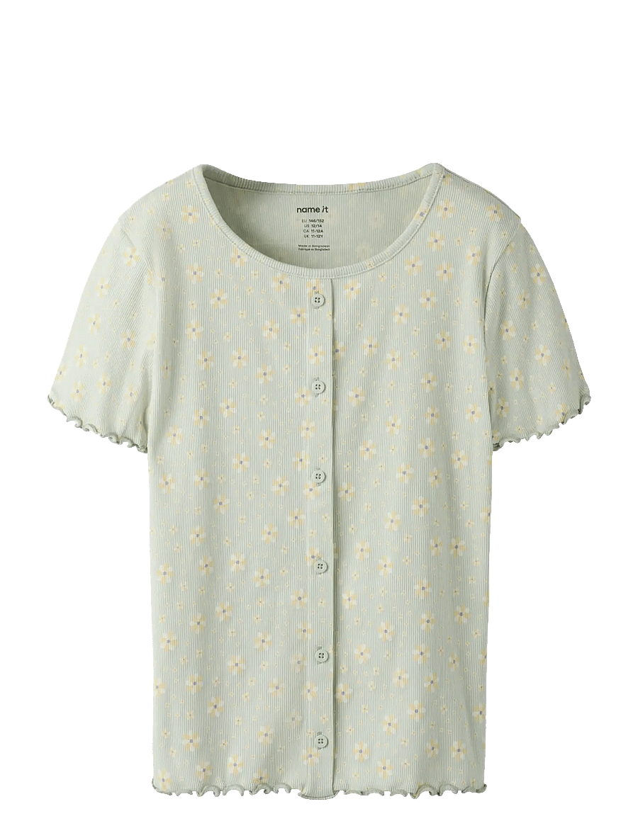 name it - NKFVEMIA AOP SS SLIM TOP - kortærmede t-shirts - pale aqua - 0