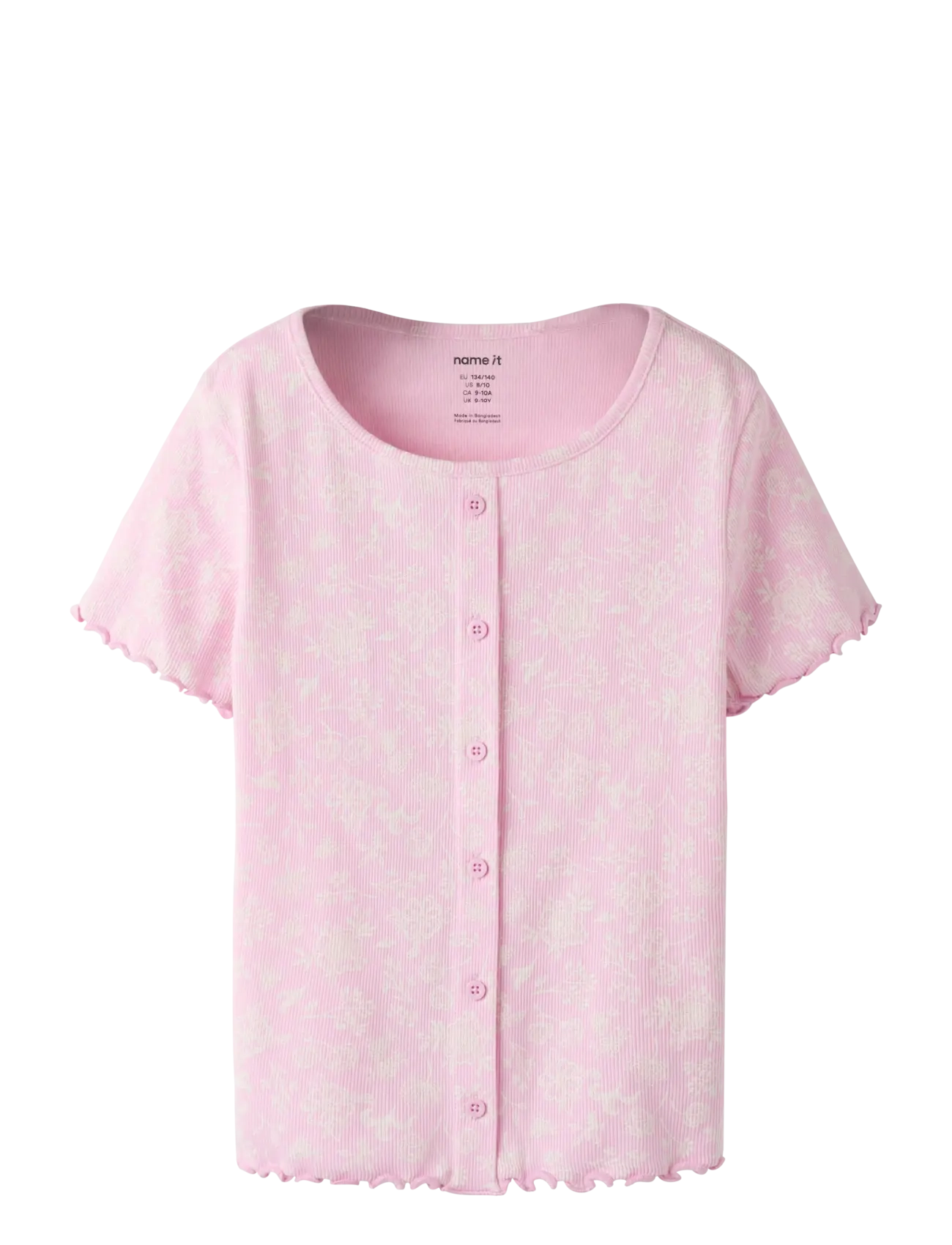 name it NKFVEMIA AOP SS SLIM TOP - Kläder - PIROUETTE / pink/rose