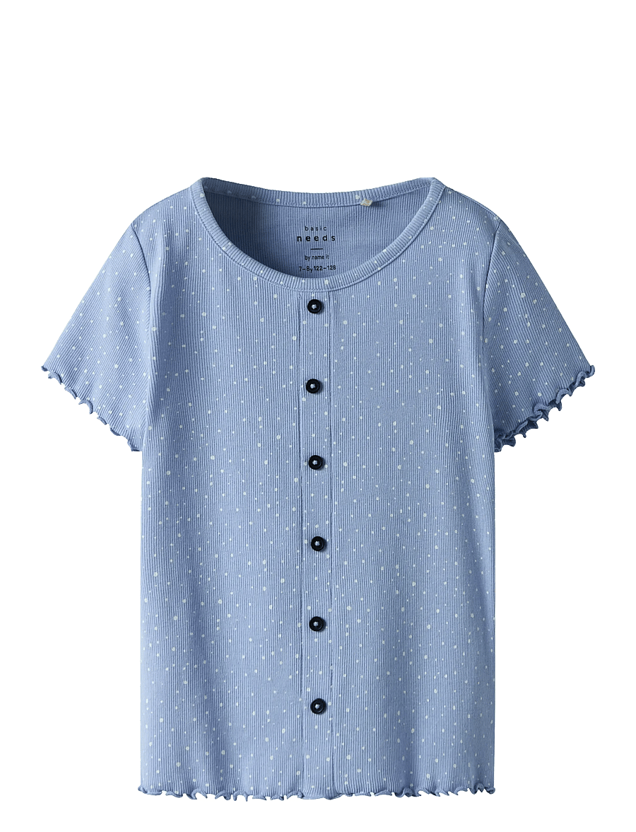 name it - NKFVEMIA AOP SS SLIM TOP - kortärmade t-shirts - serenity - 1
